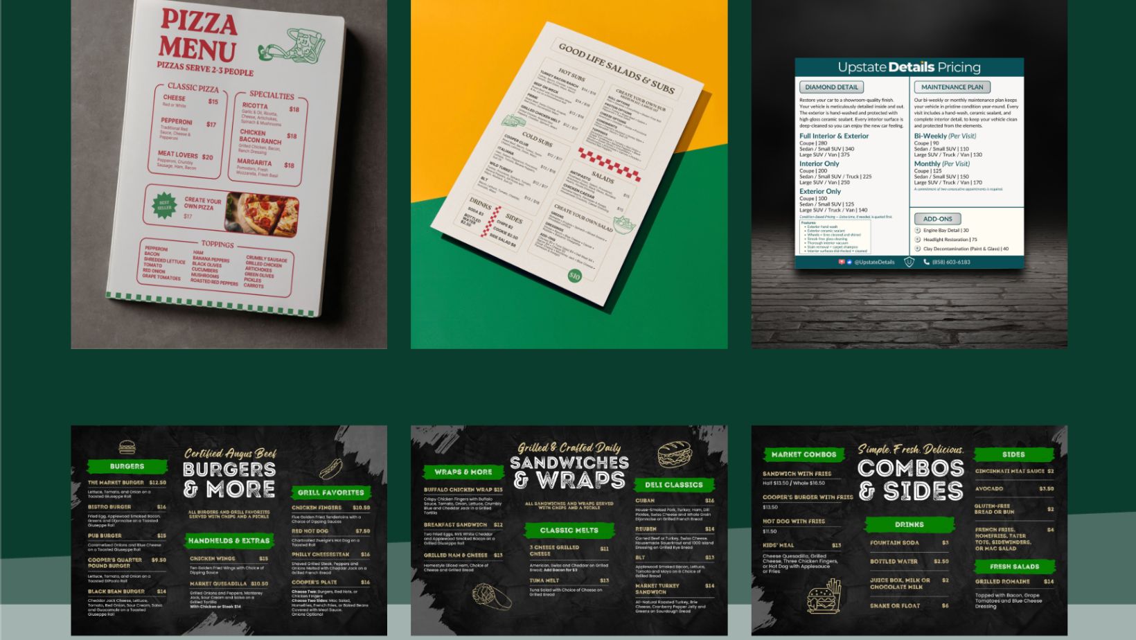 Rochester Menu Design